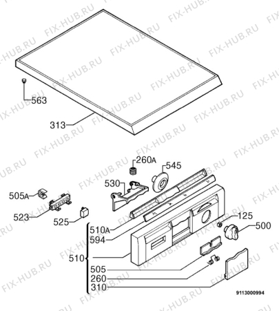 Взрыв-схема посудомоечной машины Zanussi DW4936 - Схема узла Command panel 037